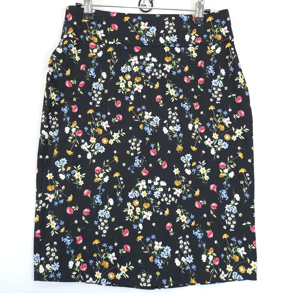 Soho Apparel Pencil Skirt Pull On Black Spring Floral Women S Stretchy Prairie